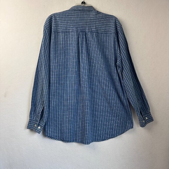 The Disney Store Mickey Mouse Embroidered‎ Button Down Shirt denim Men's M  VTG - Picture 5 of 5